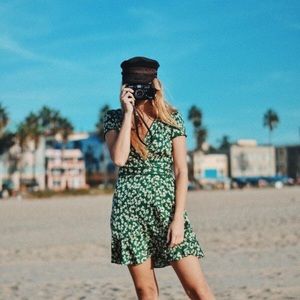 Urban outfitters kimchi wrap dress; small; green